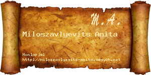 Miloszavlyevits Anita névjegykártya