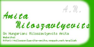 anita miloszavlyevits business card